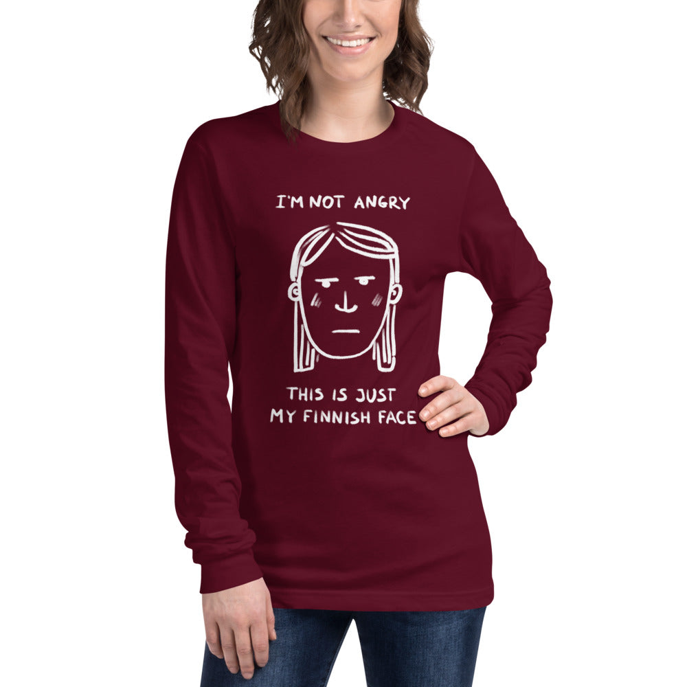 My Finnish face Humour Long Sleeve Tee - Finnish long sleeve tee from Very Finnish Problems