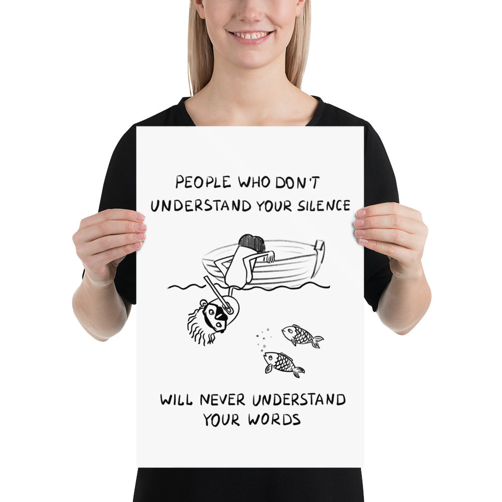 Understand Your Silence Finnish Introvert Poster - Finnish poster from Very Finnish Problems