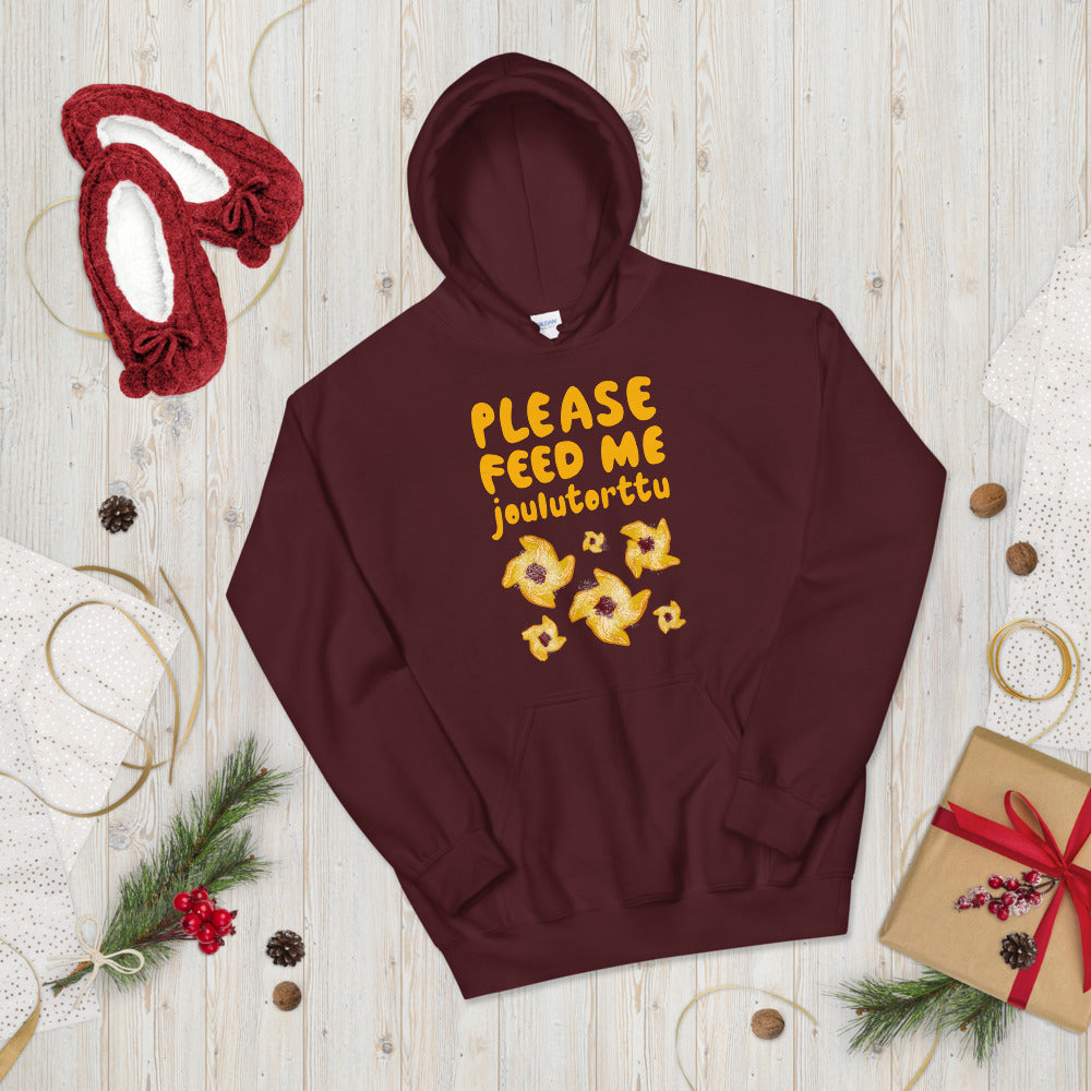 Feed me Joulutorttu Unisex Hoodie - Finnish hoodie from Very Finnish Problems