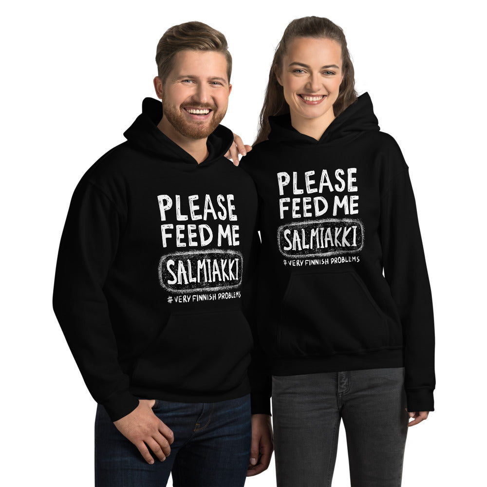 Feed Me Salmiakki Finnish Food Hoodie - alternate view - Very Finnish Problems