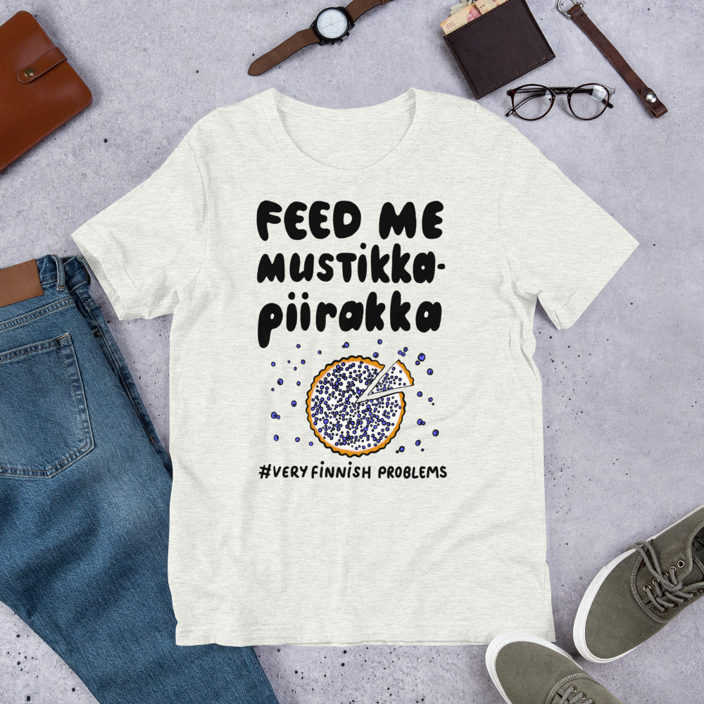 Feed Me Mustikkapiirakka Finnish Food T-Shirt - alternate view - Very Finnish Problems