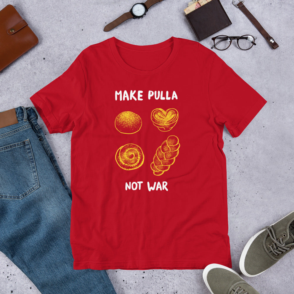 Make Pulla, Not War Finnish Food T-Shirt - Finnish t-shirt from Very Finnish Problems