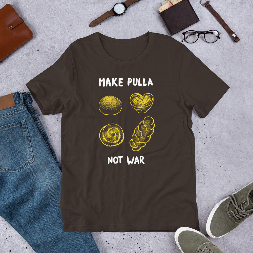 Make Pulla, Not War Finnish Food T-Shirt - Finnish t-shirt from Very Finnish Problems