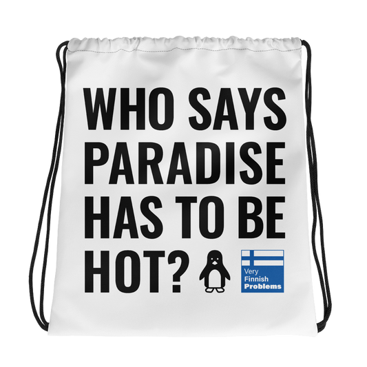 Cold Paradise Drawstring Bag Finnish Tote Bag - Very Finnish Problems official tote bag