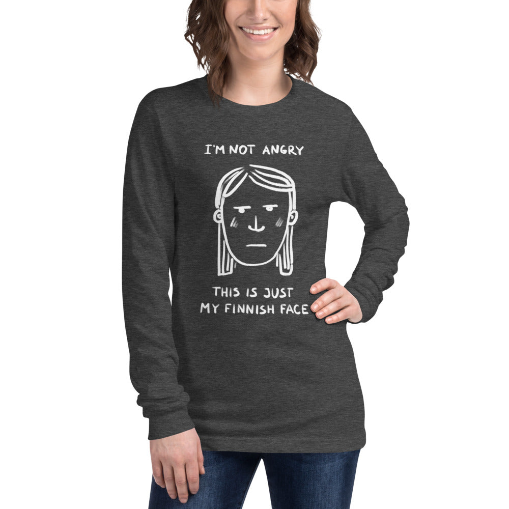 My Finnish face Humour Long Sleeve Tee - Finnish long sleeve tee from Very Finnish Problems