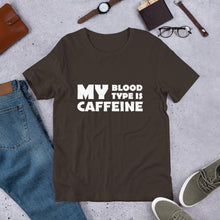 Load image into Gallery viewer, Caffeine Blood Type Unisex T-Shirt

