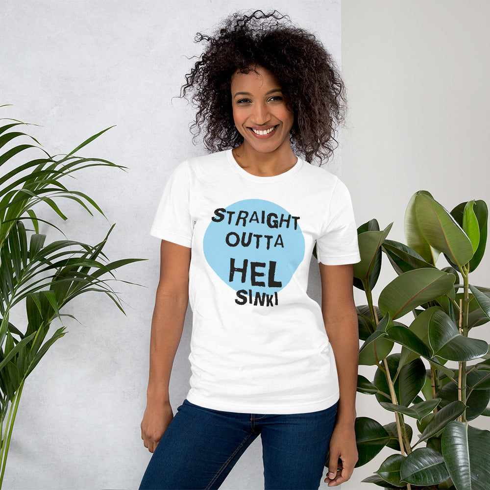 Straight Outta Hel II Finnish Helsinki T-Shirt - alternate view - Very Finnish Problems