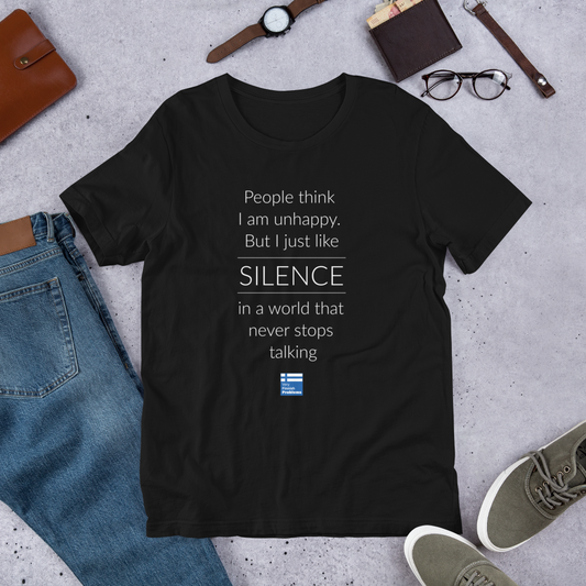 Not Unhappy Just Silent Finnish Introvert T-Shirt - Very Finnish Problems official t-shirt