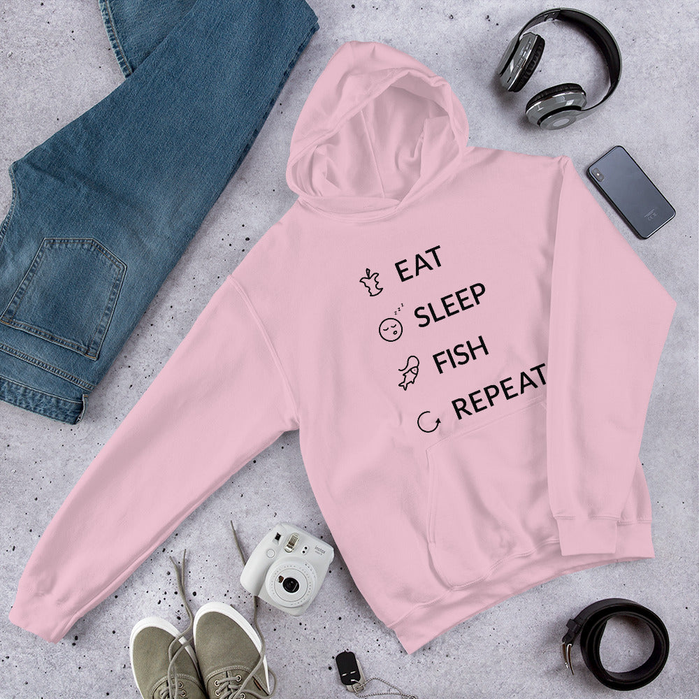 Eat Sleep Fish Repeat Finnish Food Hoodie - Finnish hoodie from Very Finnish Problems