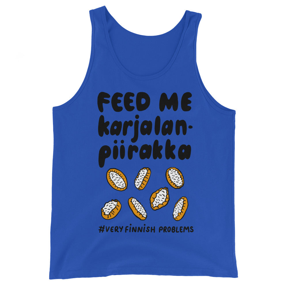 Feed Me Karjalanpiirakka Tank Top Finnish T-Shirt - alternate view - Very Finnish Problems