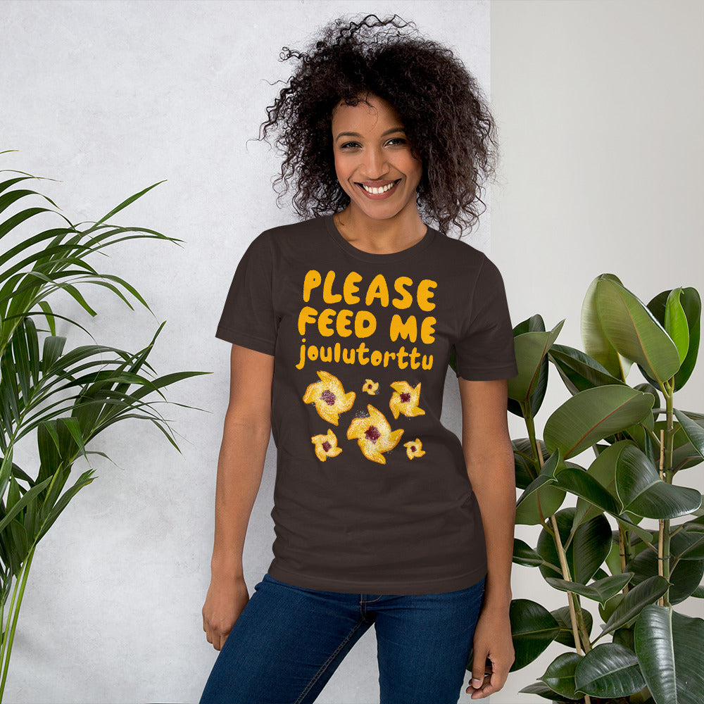 Feed me Joulutorttu Finnish Holiday T-Shirt - Finnish t-shirt from Very Finnish Problems