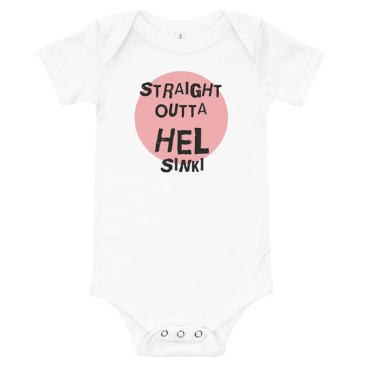 Straight outta Helsinki Finnish Baby Bodysuit - Very Finnish Problems official baby bodysuit