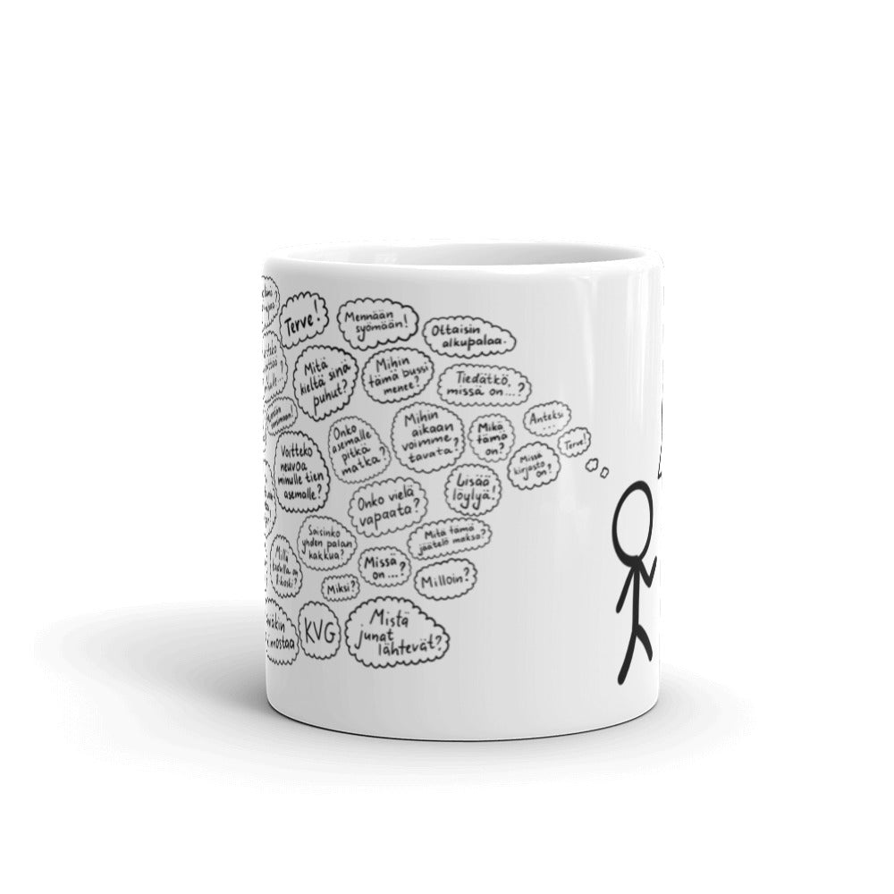 What I Think vs. What I Say Finnish Introvert Mug - alternate view - Very Finnish Problems