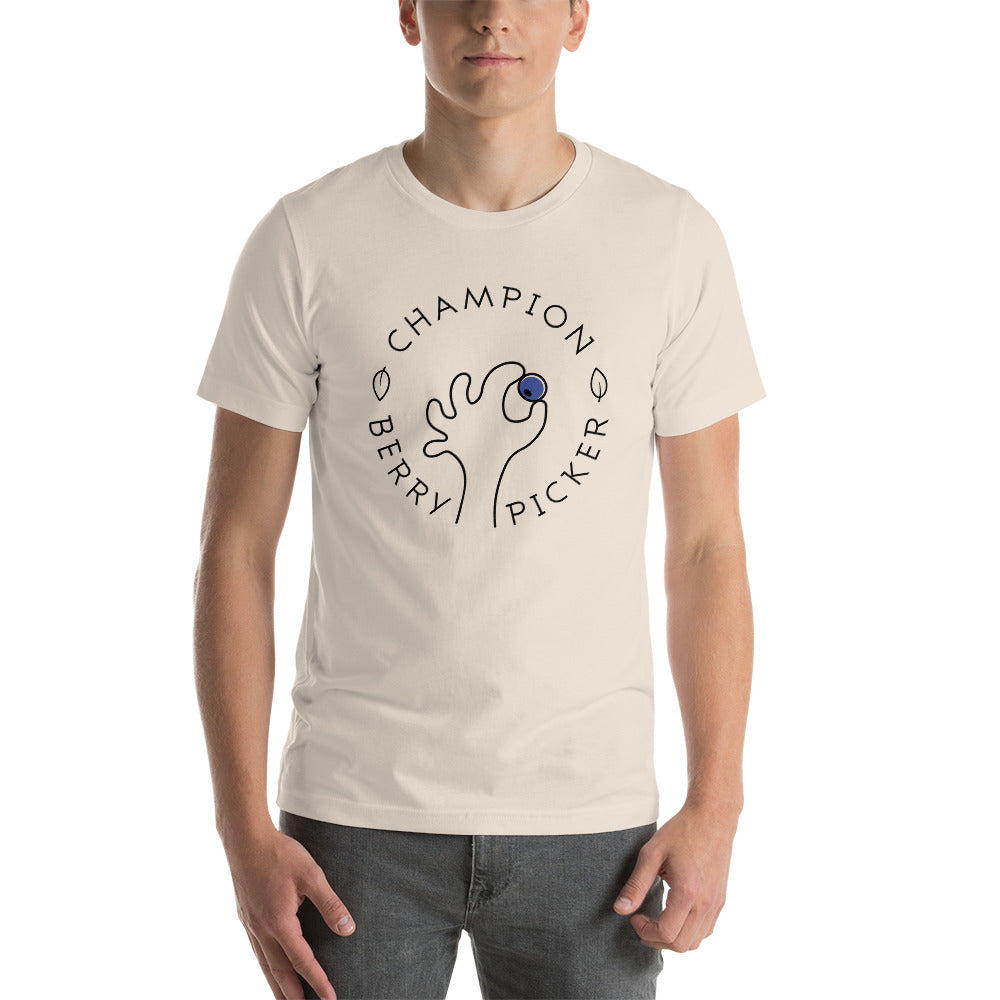 Champion Blueberry Picker Finnish Nature T-Shirt - Finnish t-shirt from Very Finnish Problems