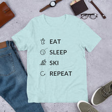 Load image into Gallery viewer, Eat Sleep Ski Repeat Unisex T-Shirt
