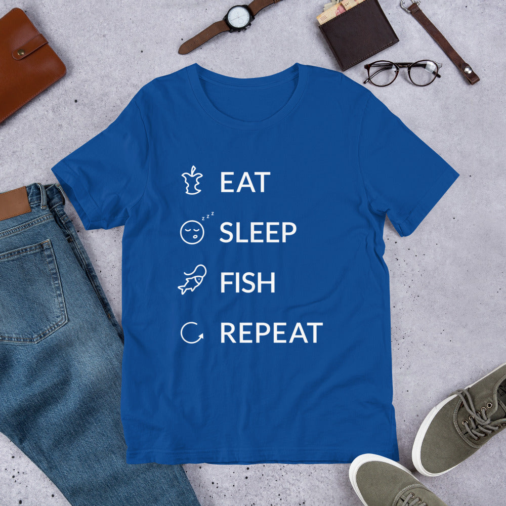 Eat Sleep Fish Repeat Finnish Food T-Shirt - Finnish t-shirt from Very Finnish Problems