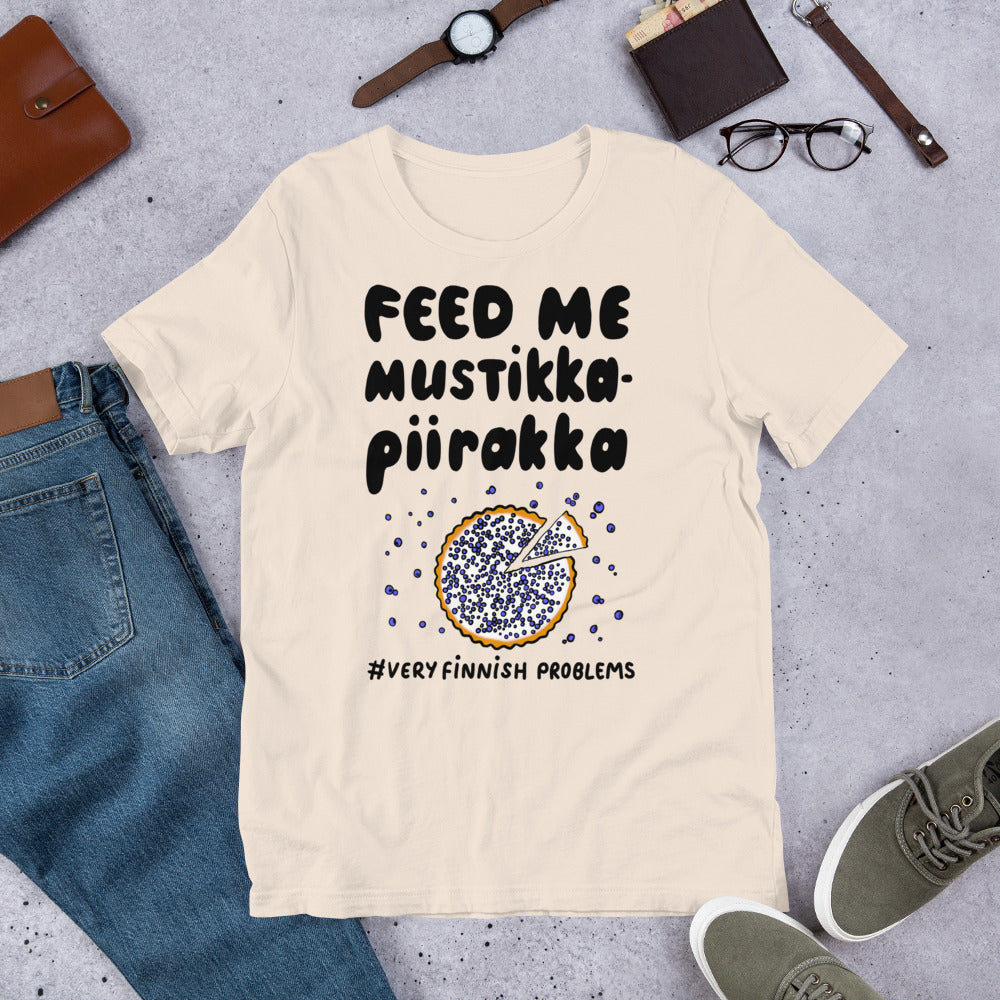 Feed Me Mustikkapiirakka Finnish Food T-Shirt - alternate view - Very Finnish Problems