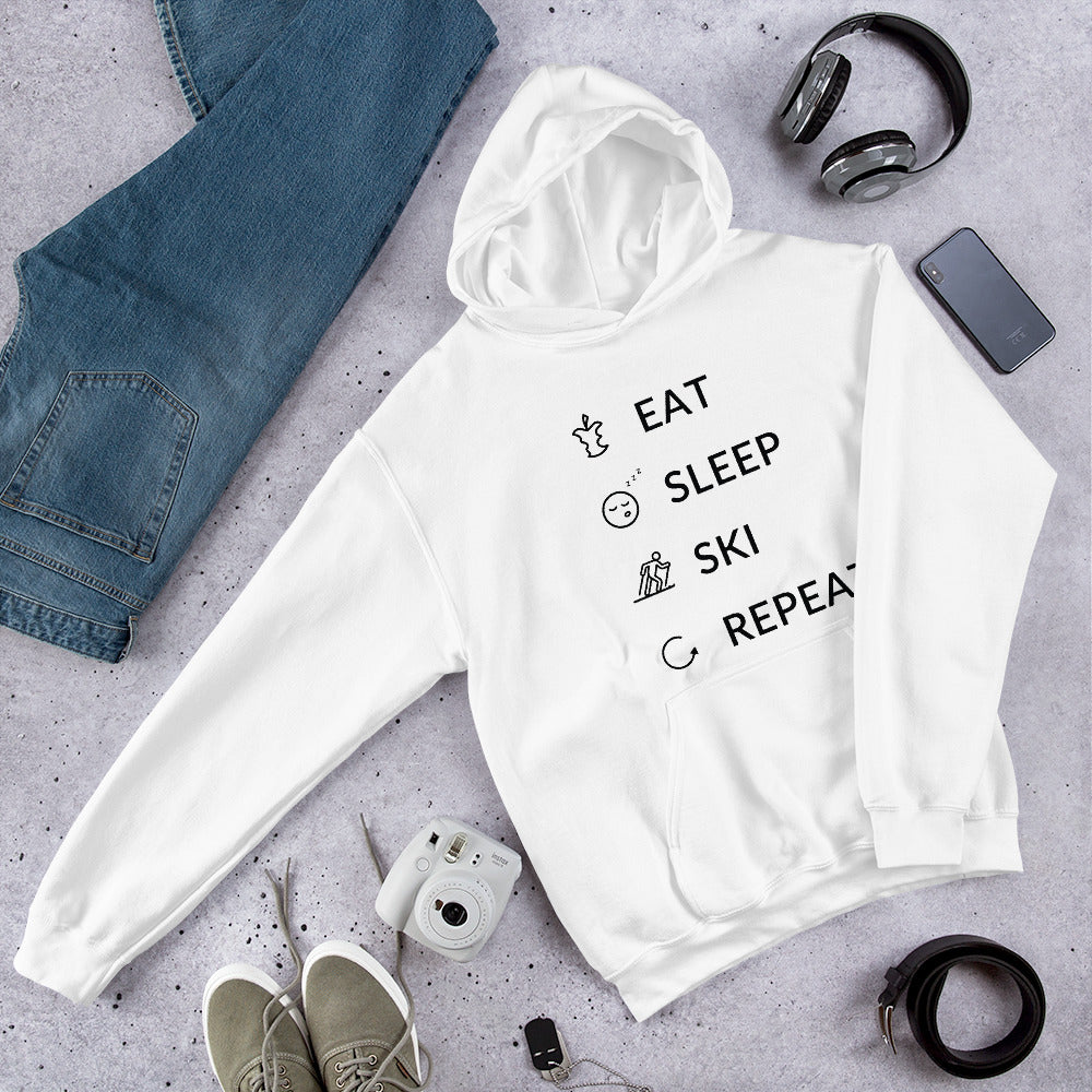 Eat Sleep Ski Repeat Finnish Winter Hoodie - alternate view - Very Finnish Problems