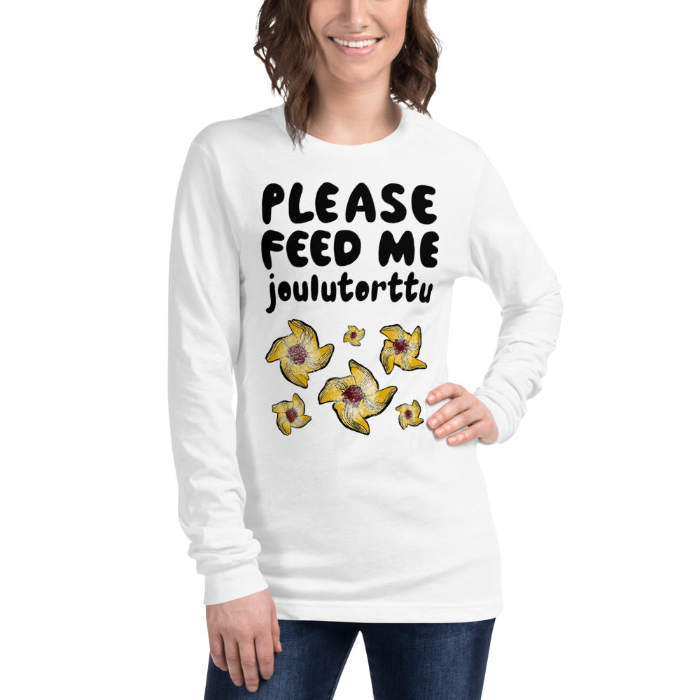 Feed me Joulutorttu Finnish Long Sleeve Tee - alternate view - Very Finnish Problems
