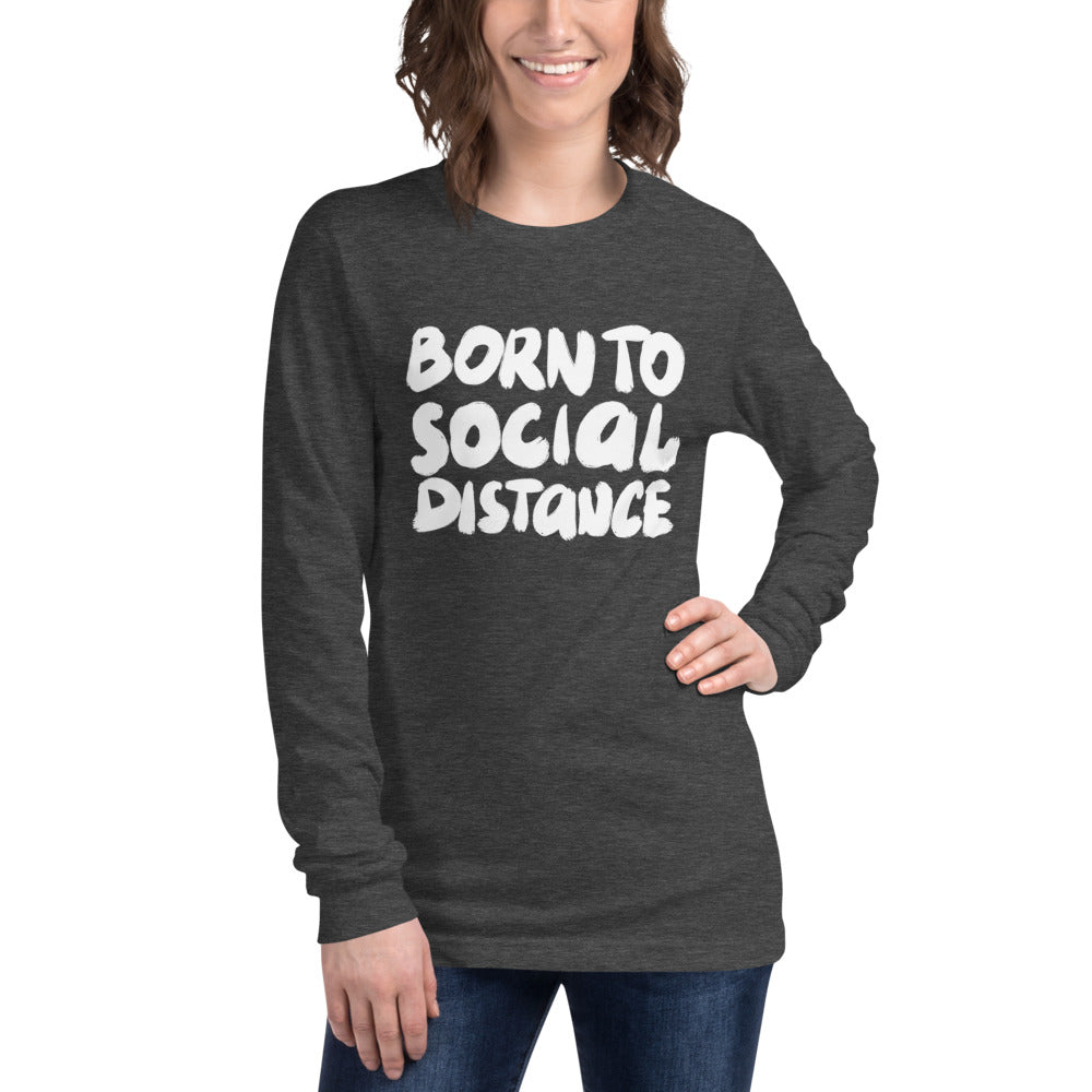 Born to social distance Finnish Long Sleeve Tee - Finnish long sleeve tee from Very Finnish Problems