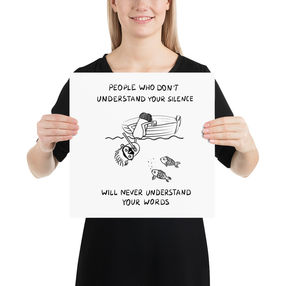 Understand Your Silence Finnish Introvert Poster - Finnish poster from Very Finnish Problems