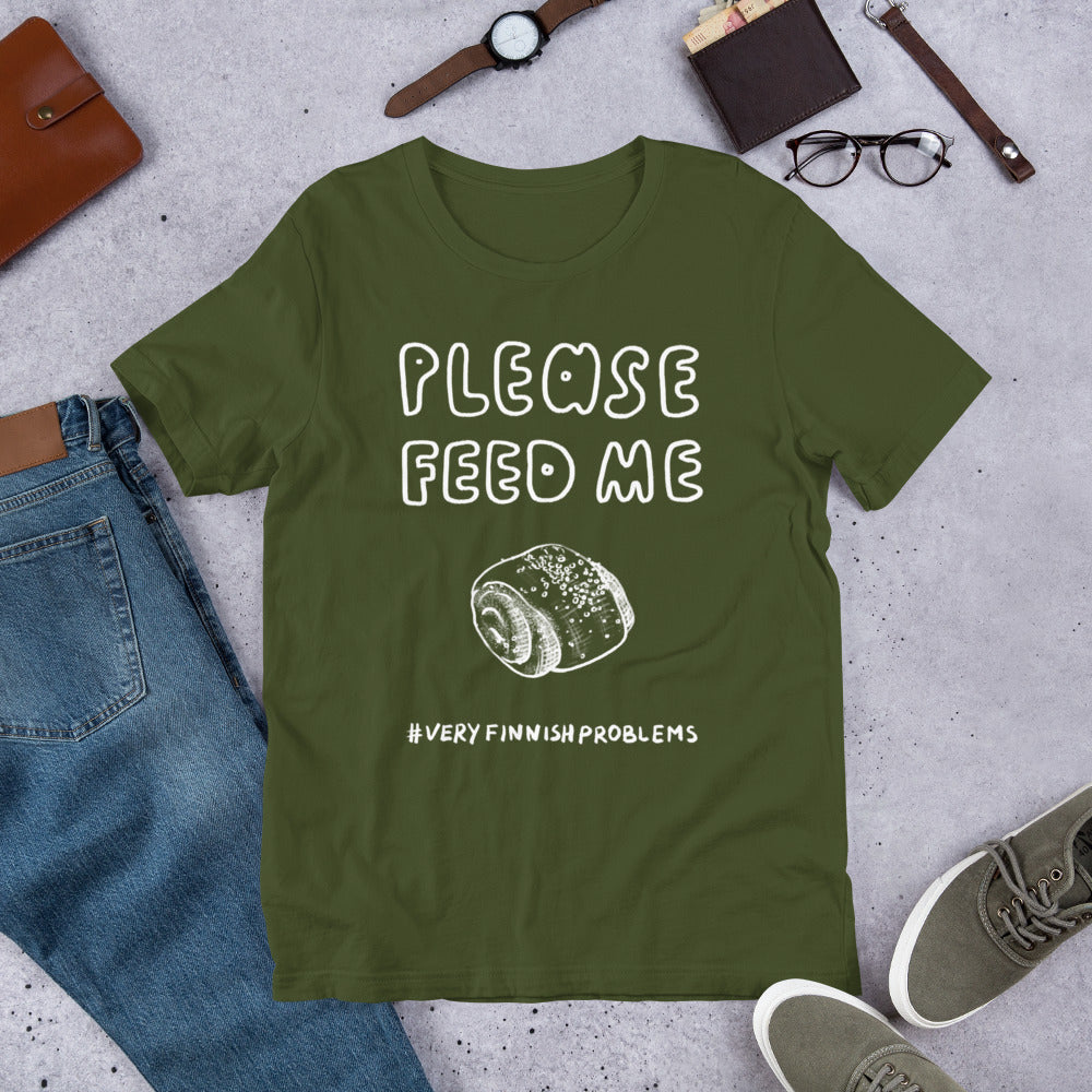 Feed Me Pulla Finnish Food T-Shirt - Finnish t-shirt from Very Finnish Problems