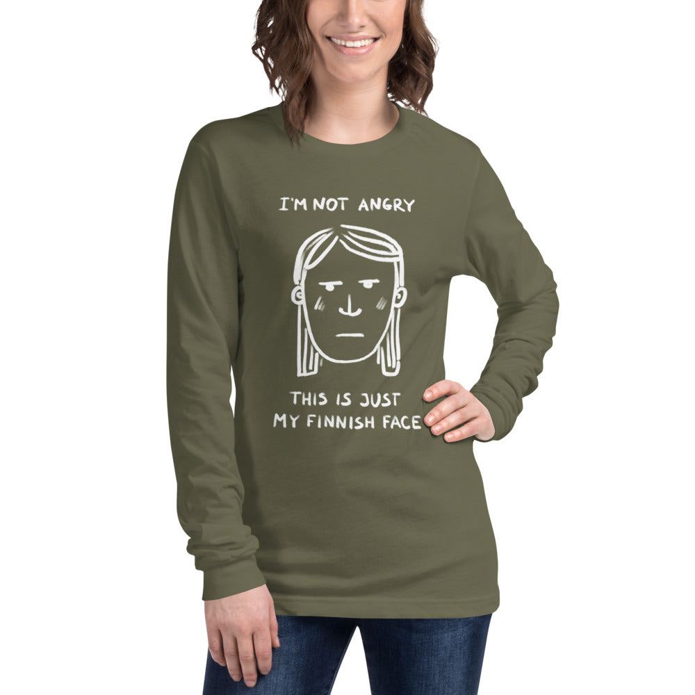 My Finnish face Humour Long Sleeve Tee - Finnish long sleeve tee from Very Finnish Problems
