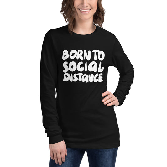 Born to social distance Finnish Long Sleeve Tee - Very Finnish Problems official long sleeve tee
