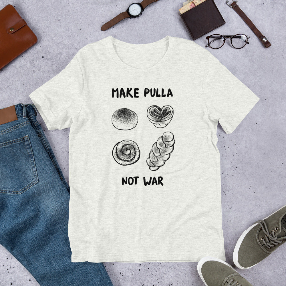 Make Pulla, Not War Finnish Food T-Shirt - Finnish t-shirt from Very Finnish Problems