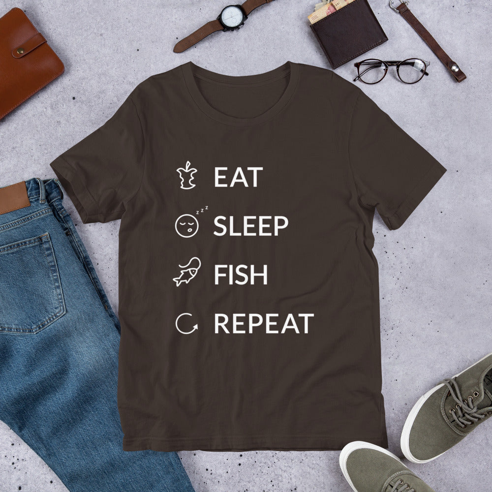 Eat Sleep Fish Repeat Finnish Food T-Shirt - Finnish t-shirt from Very Finnish Problems