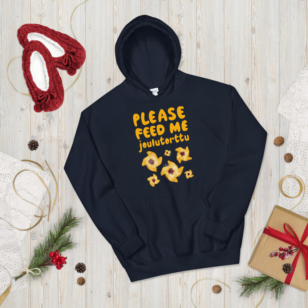 Feed me Joulutorttu Unisex Hoodie - Finnish hoodie from Very Finnish Problems