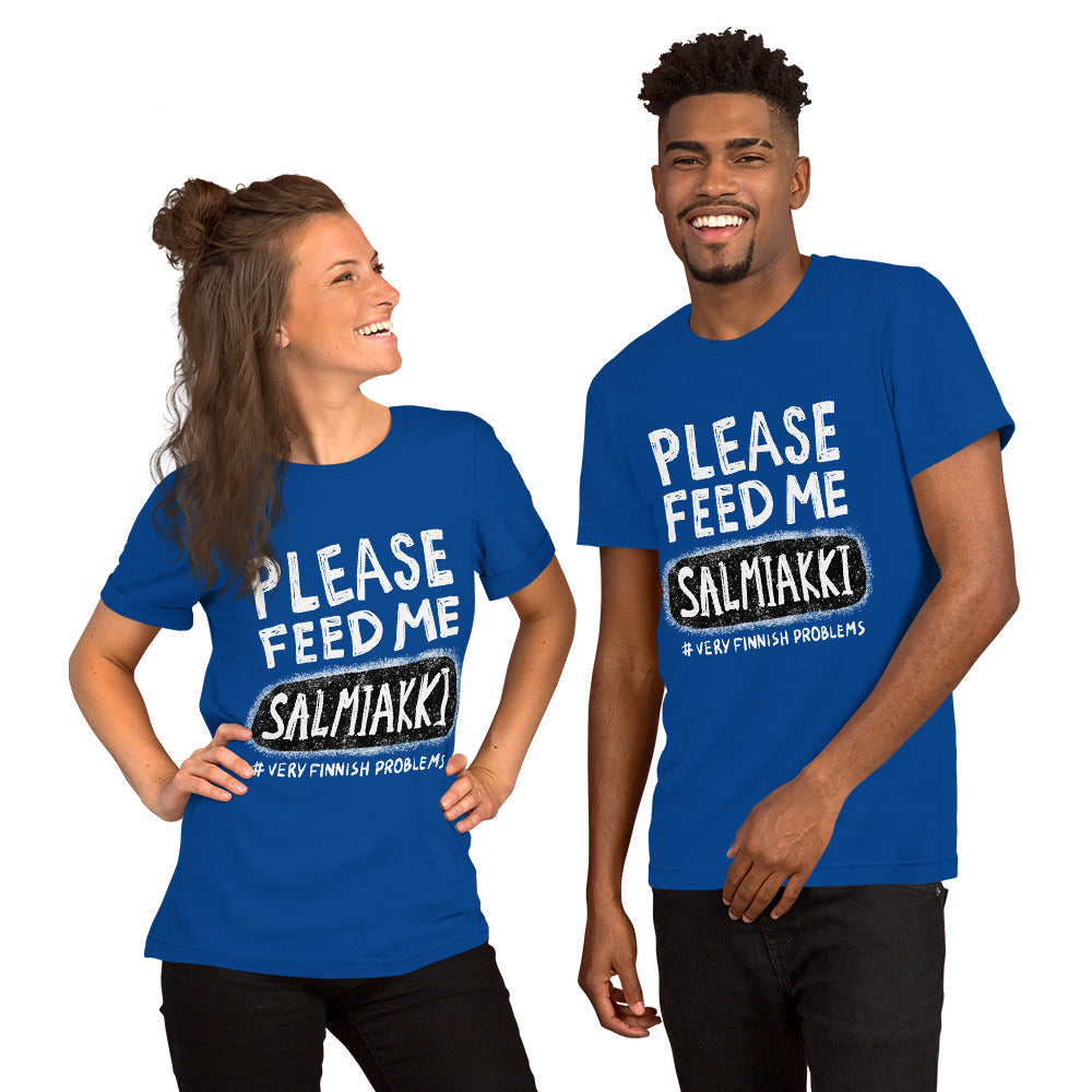 Feed Me Salmiakki Finnish Food T-Shirt - Finnish t-shirt from Very Finnish Problems