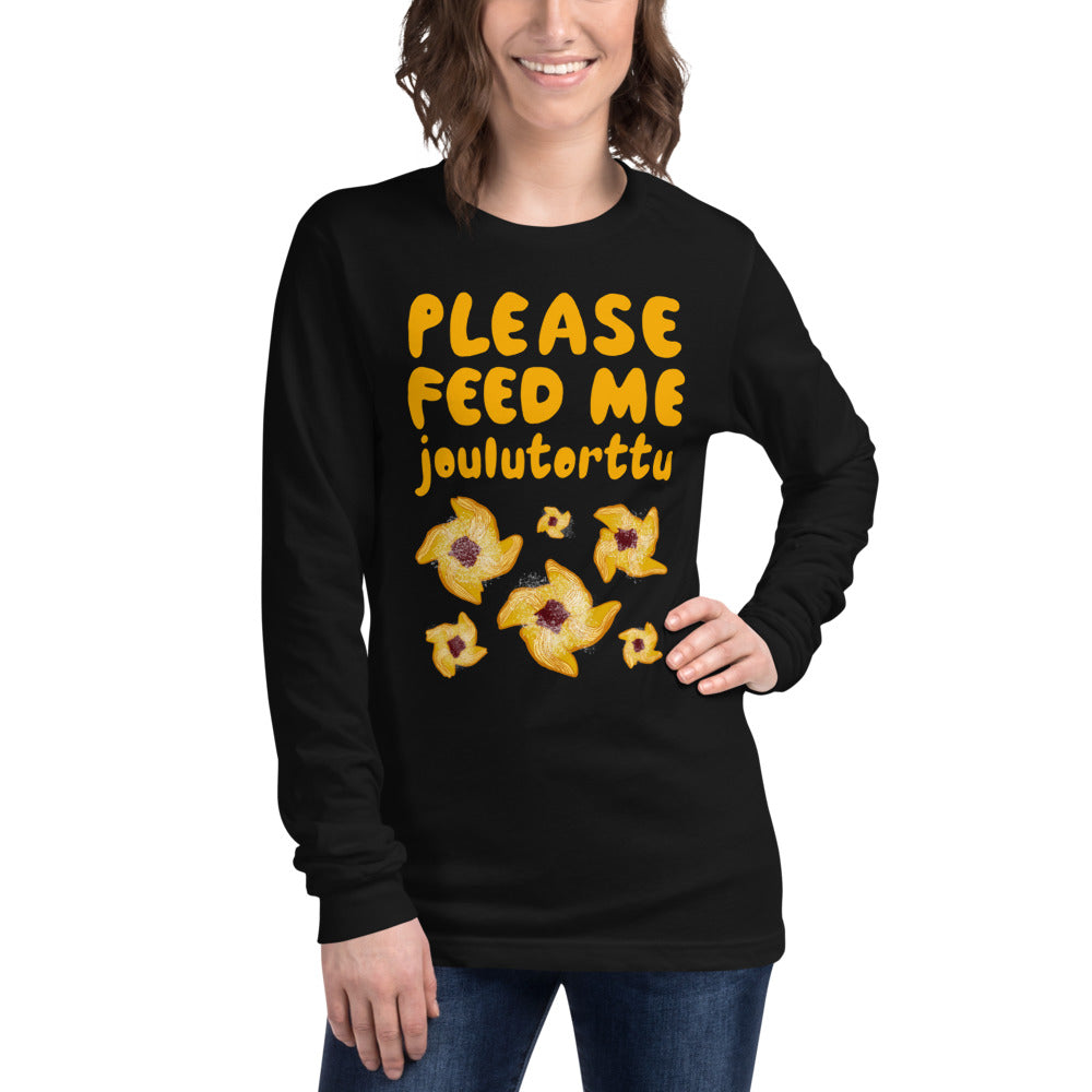 Feed me Joulutorttu Finnish Long Sleeve Tee - alternate view - Very Finnish Problems
