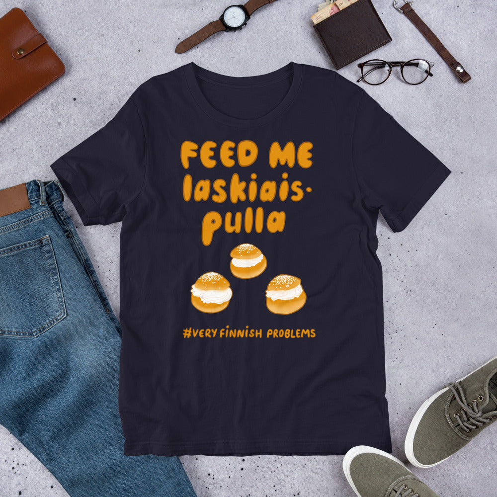 Feed me Laskiaispulla Finnish Winter T-Shirt - alternate view - Very Finnish Problems