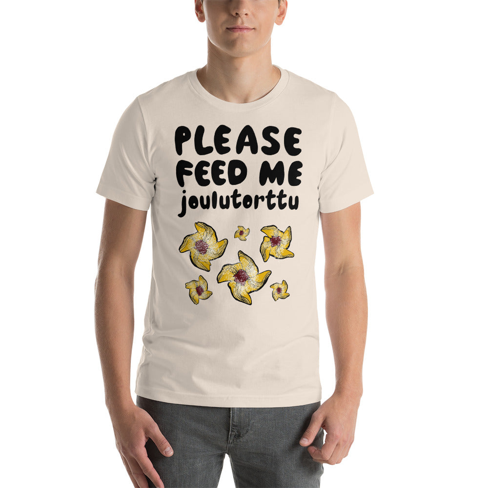 Feed me Joulutorttu Finnish Holiday T-Shirt - Finnish t-shirt from Very Finnish Problems
