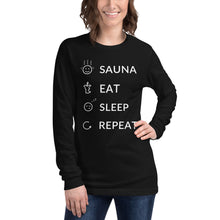 Load image into Gallery viewer, Sauna Eat Sleep Repeat Long Sleeve Tee

