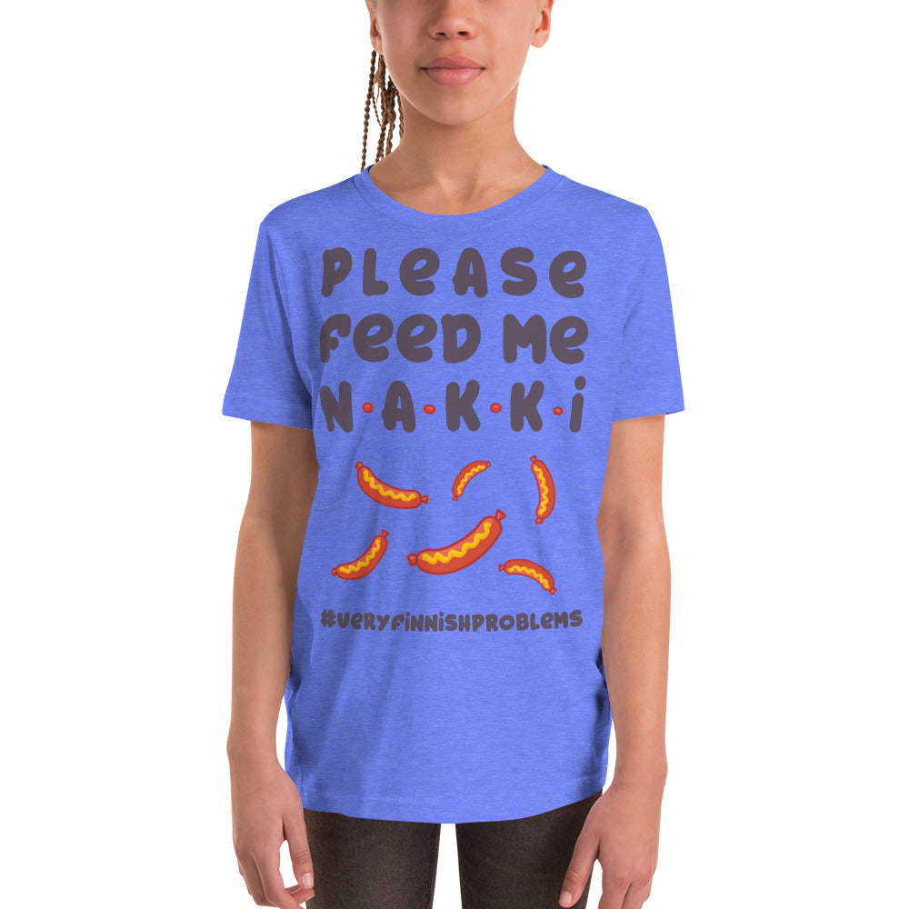 Feed Me Nakki Finnish Food Youth T-Shirt - alternate view - Very Finnish Problems