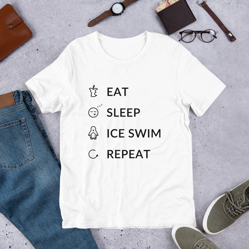 Eat Sleep Ice Swim Repeat Unisex T-Shirt