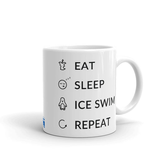 Eat Sleep Ice Swim Repeat Finnish Winter Mug - Very Finnish Problems official mug