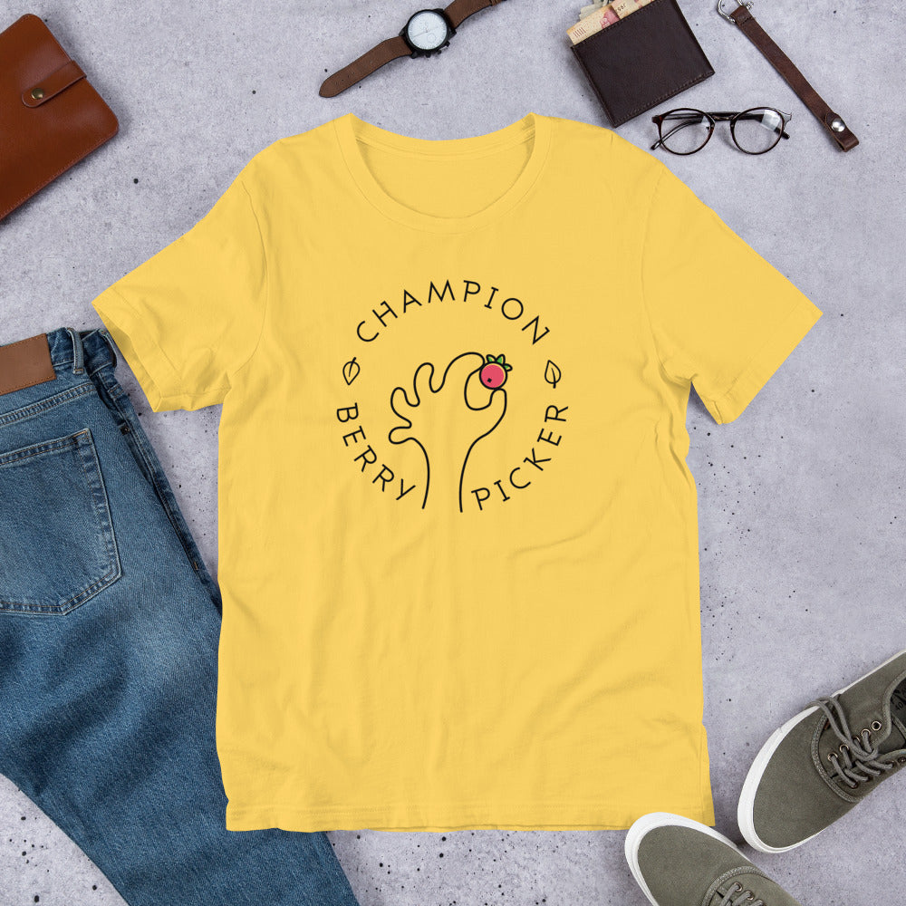 Champion Berry Picker Finnish Nature T-Shirt - Finnish t-shirt from Very Finnish Problems
