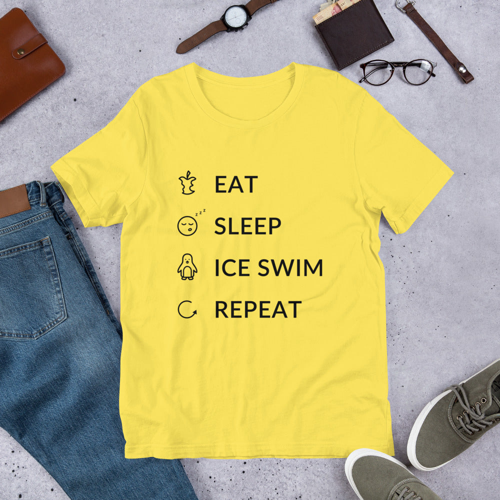 Eat Sleep Ice Swim Repeat Finnish Winter T-Shirt - Finnish t-shirt from Very Finnish Problems