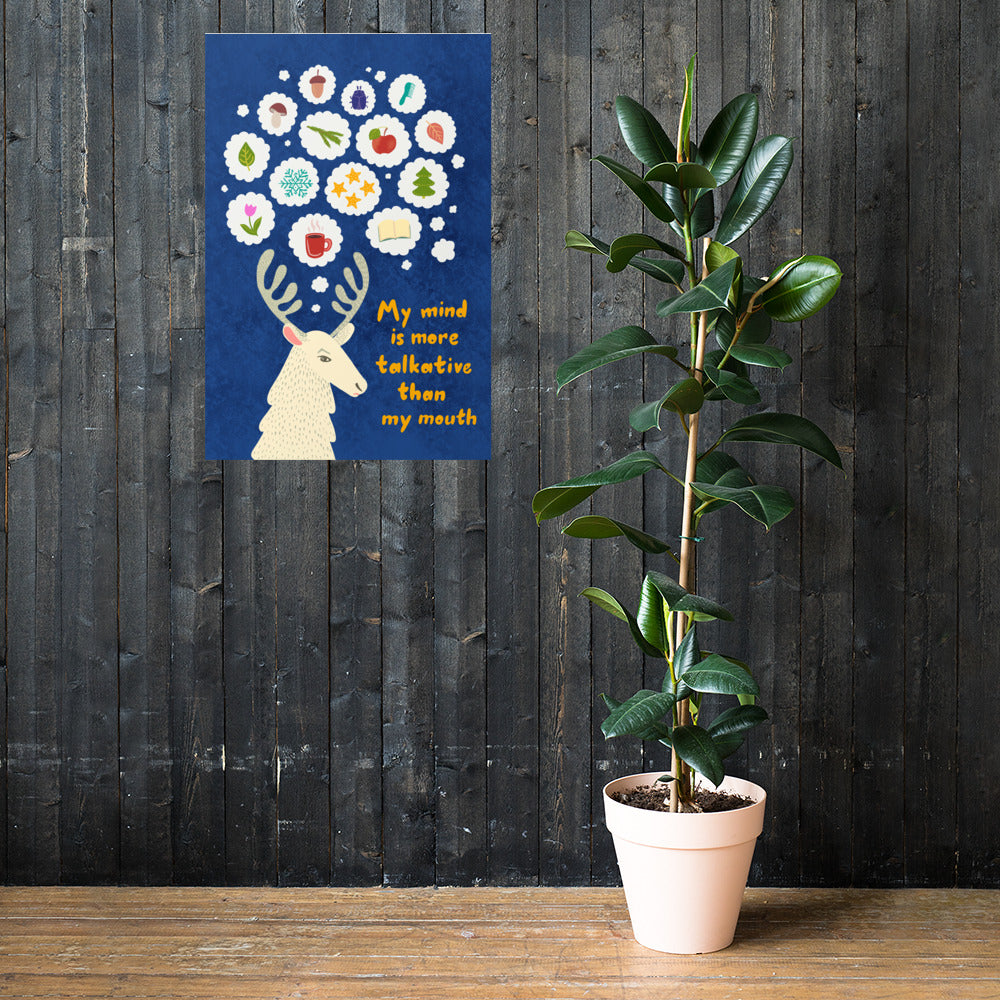 My mind is more talkative... Finnish Nature Poster - Finnish poster from Very Finnish Problems