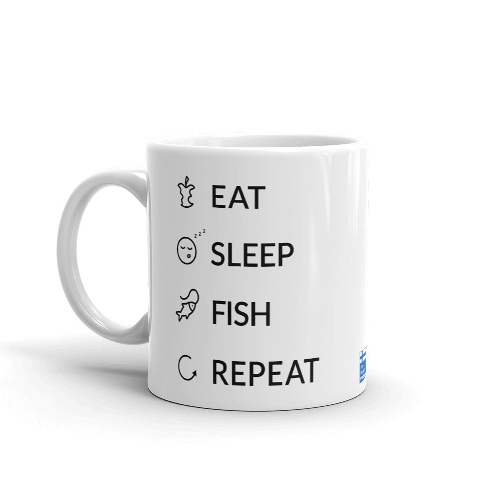 Eat Sleep Fish Repeat Finnish Food Mug - alternate view - Very Finnish Problems