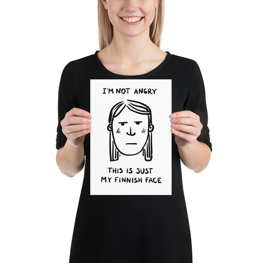 Finnish Face Humour Women's Poster - Very Finnish Problems official poster