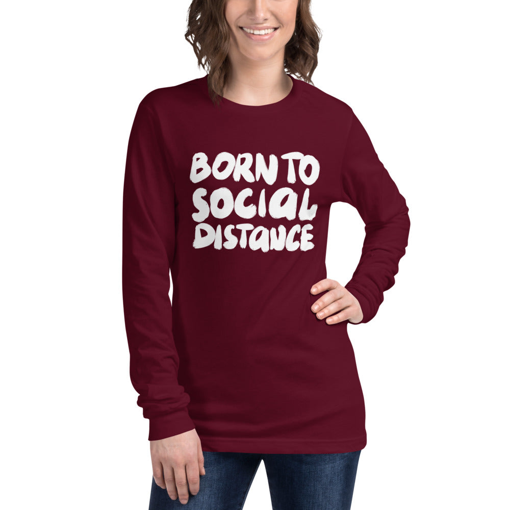 Born to social distance Finnish Long Sleeve Tee - alternate view - Very Finnish Problems