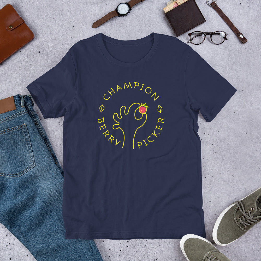 Champion Berry Picker Finnish Nature T-Shirt - Finnish t-shirt from Very Finnish Problems