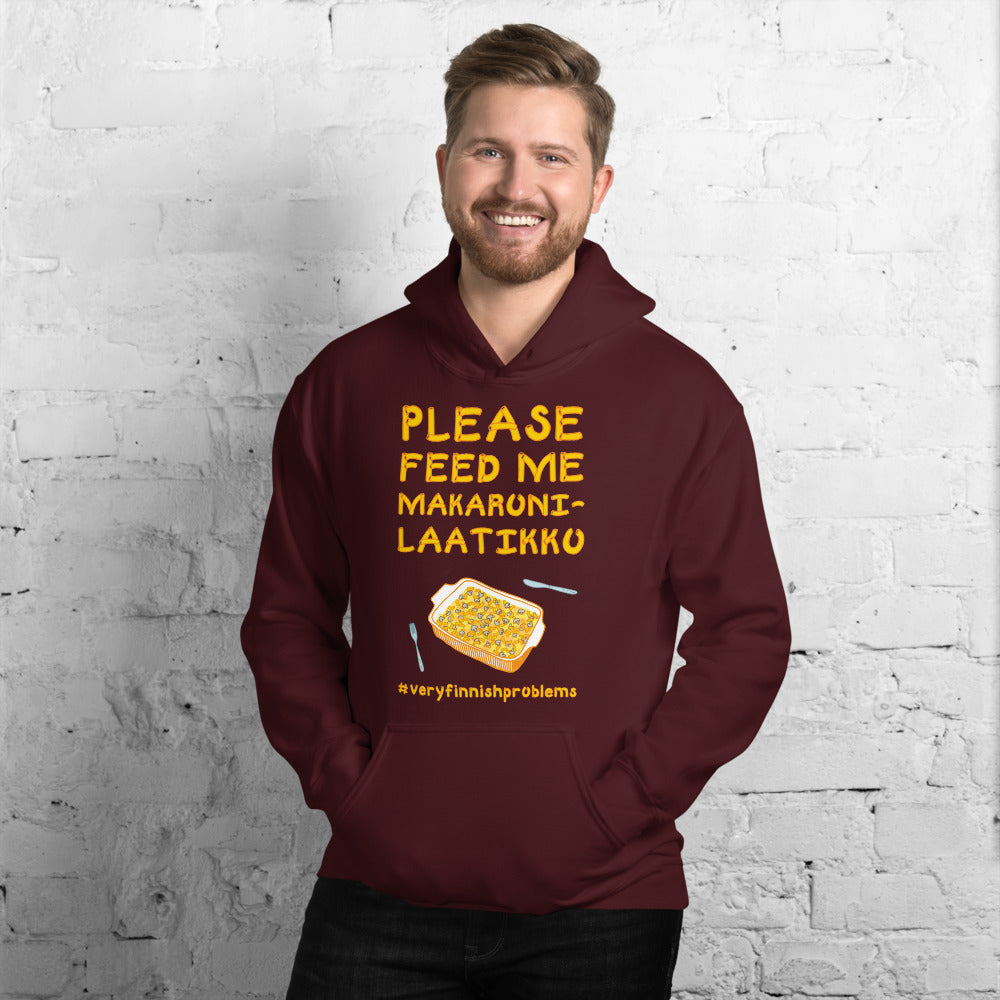 Feed Me Makaronilaatikko Finnish Food Hoodie - alternate view - Very Finnish Problems