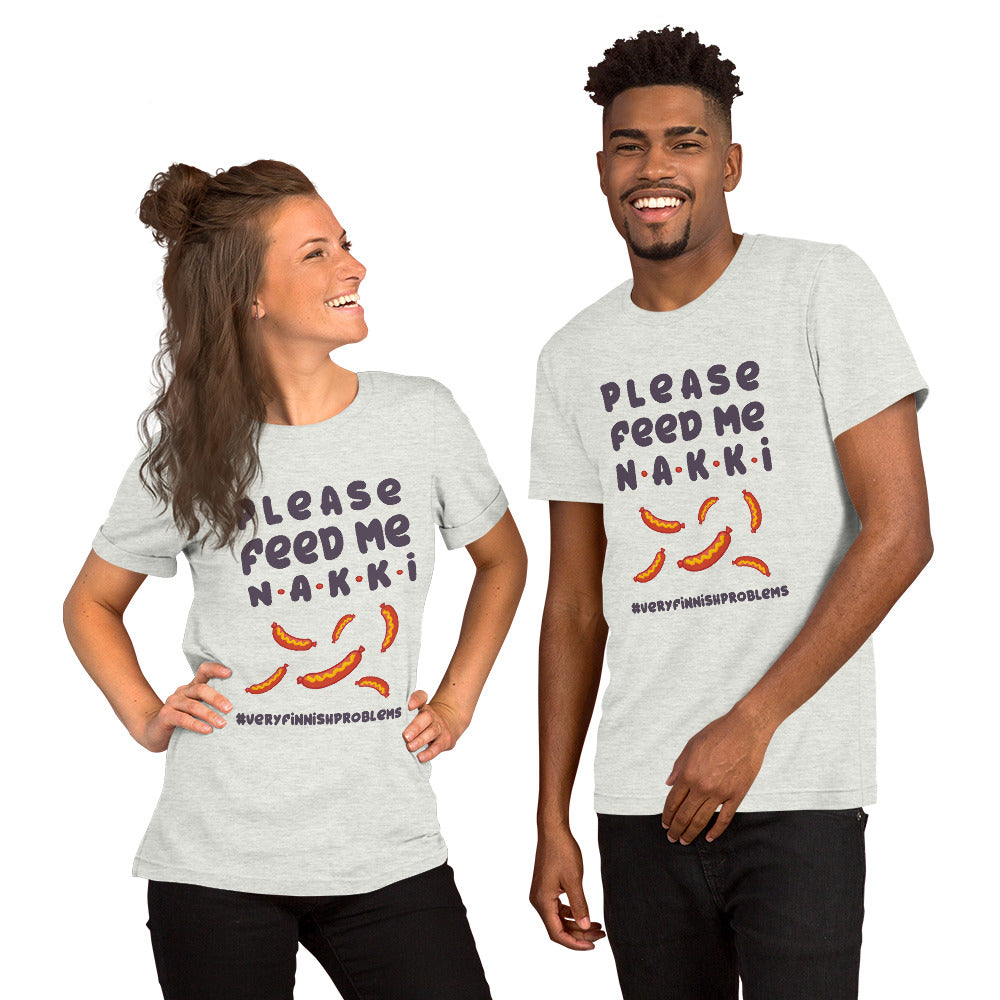 Feed Me Nakki Finnish Food T-Shirt - Finnish t-shirt from Very Finnish Problems