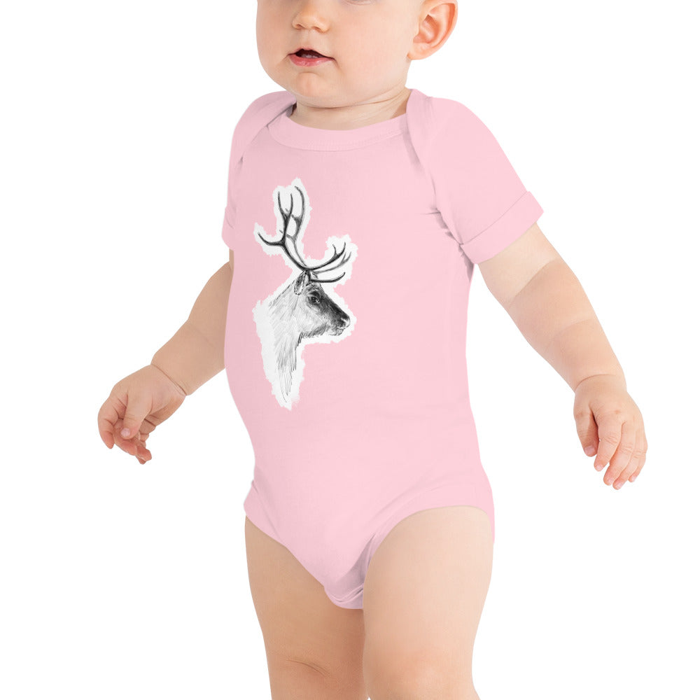 Reindeer Finnish Nature Baby Bodysuit - Finnish baby bodysuit from Very Finnish Problems