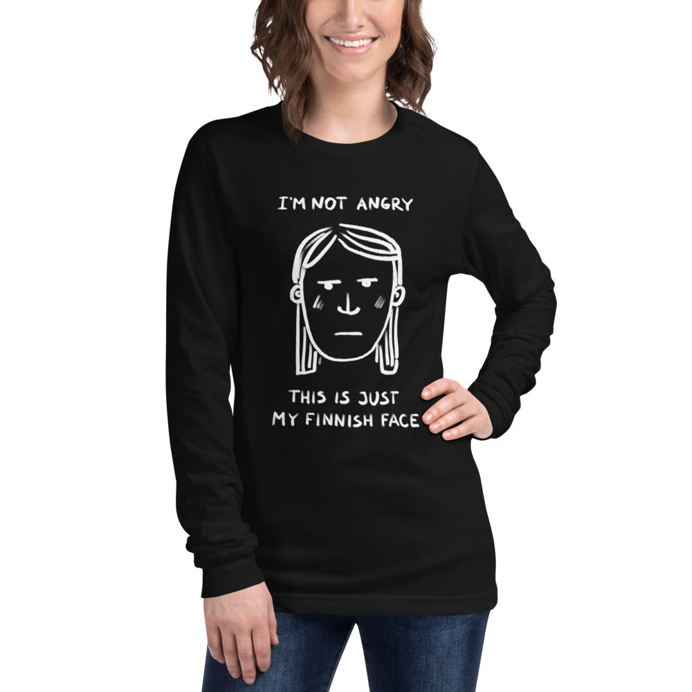 My Finnish face Humour Long Sleeve Tee - Finnish long sleeve tee from Very Finnish Problems